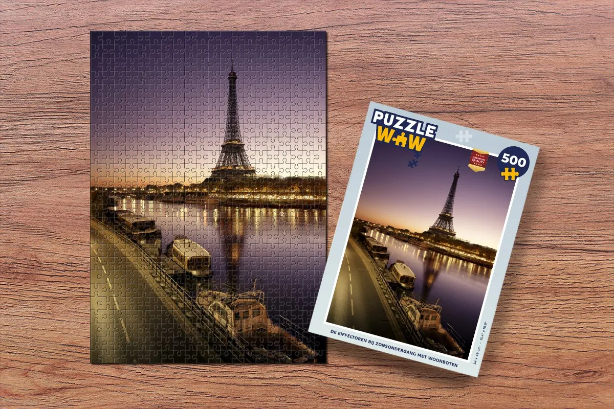 PuzzleWow Legpuzzel De Eiffeltoren bij Zonsondergang