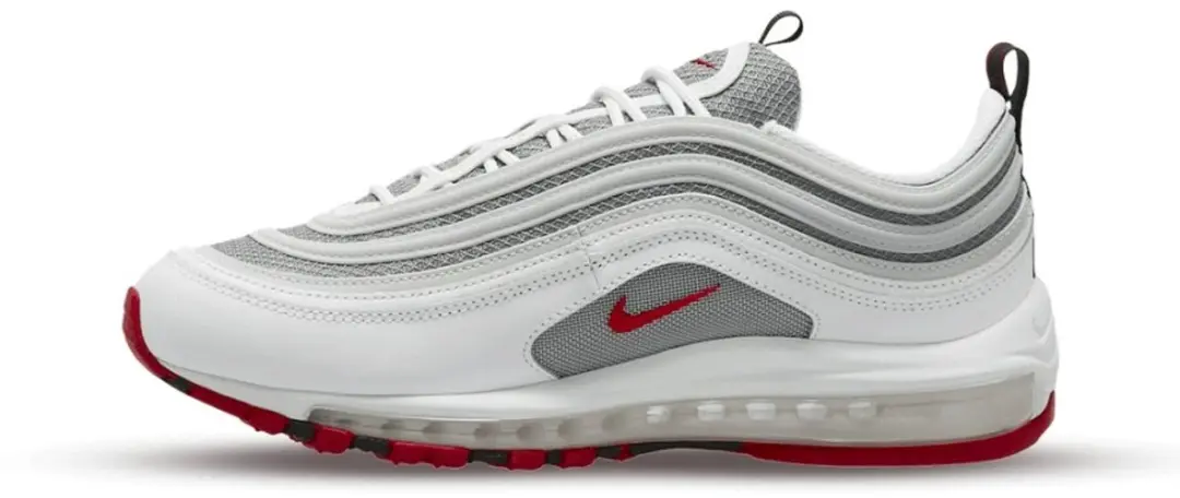 Nike Air Max 97 Herenschoenen, 40, Wit/Particle Grey/Photon Dust/Varsity Red