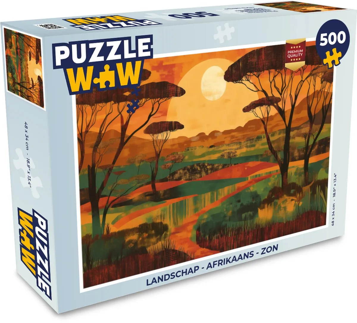 PuzzleWow Afrikaans Landschap Legpuzzel 500 Stuks - 8721181128063
