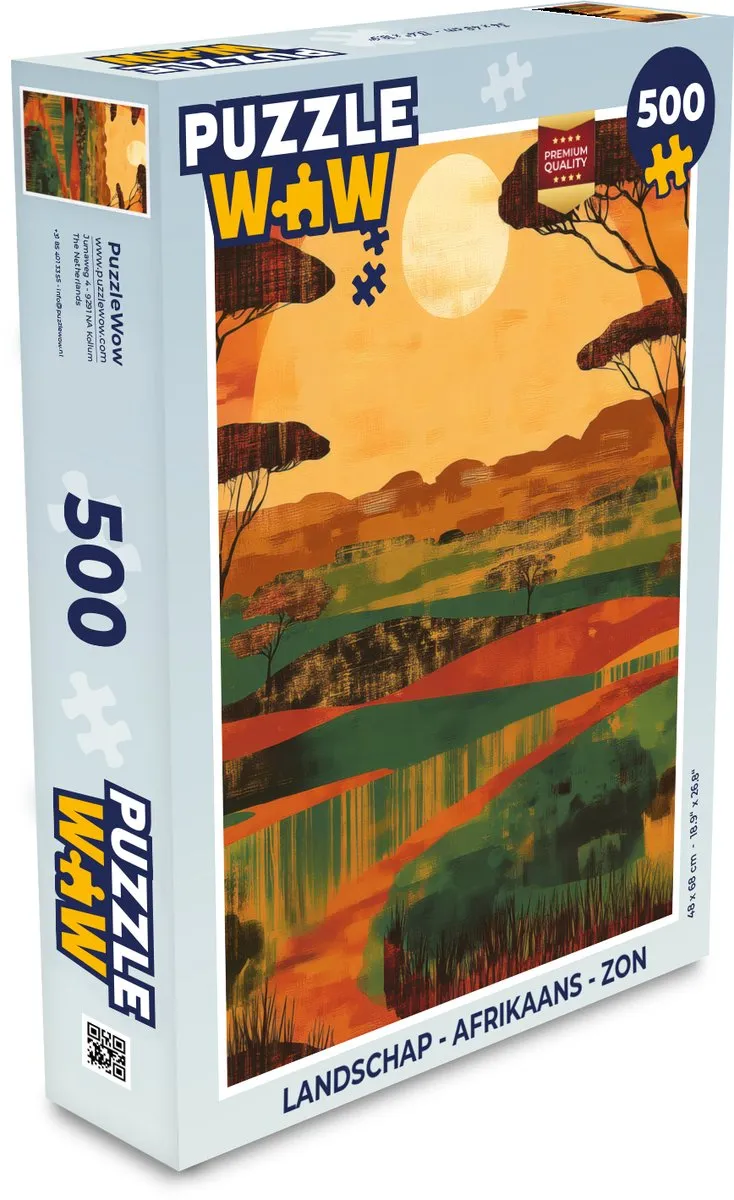 PuzzleWow Afrikaans Landschap Legpuzzel 500 Stuks - 8721181128063