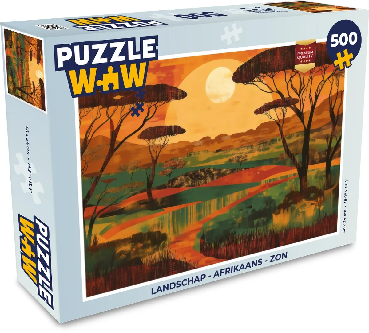 PuzzleWow Afrikaans Landschap Legpuzzel 500 Stuks