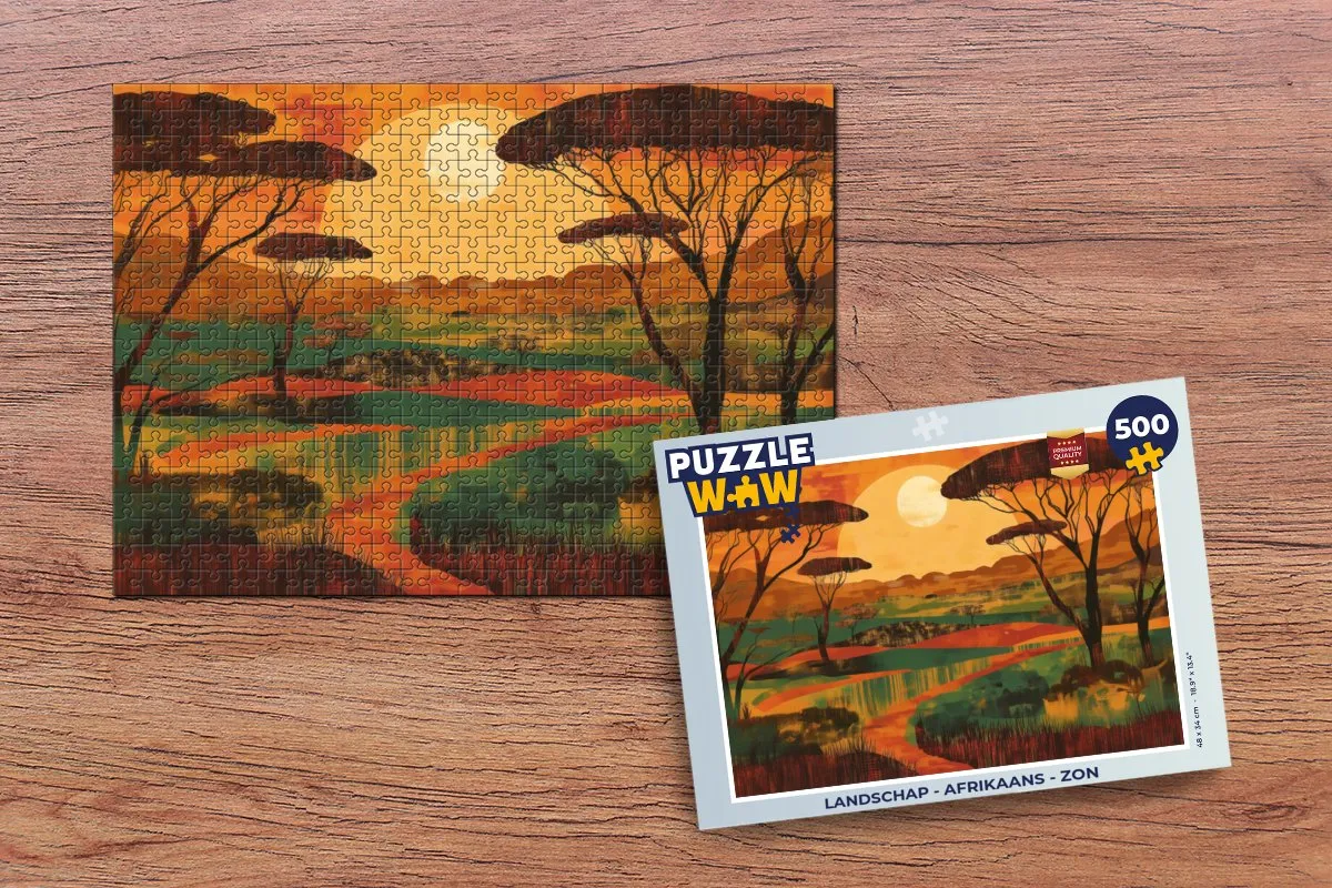 PuzzleWow Afrikaans Landschap Legpuzzel 500 Stuks - 8721181128063
