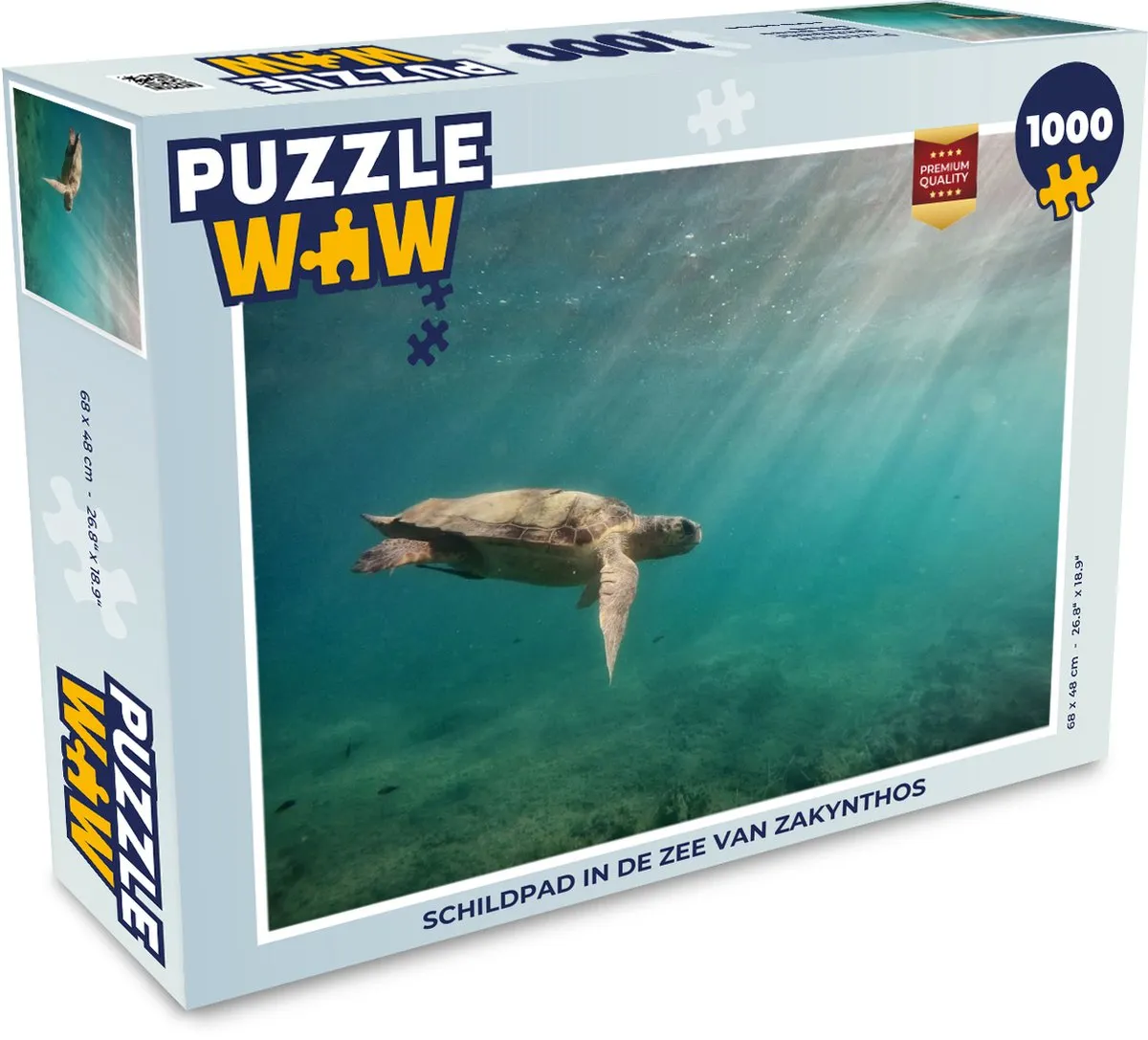 PuzzleWow Schildpad in de zee van Zakynthos Legpuzzel 1000 Stuks