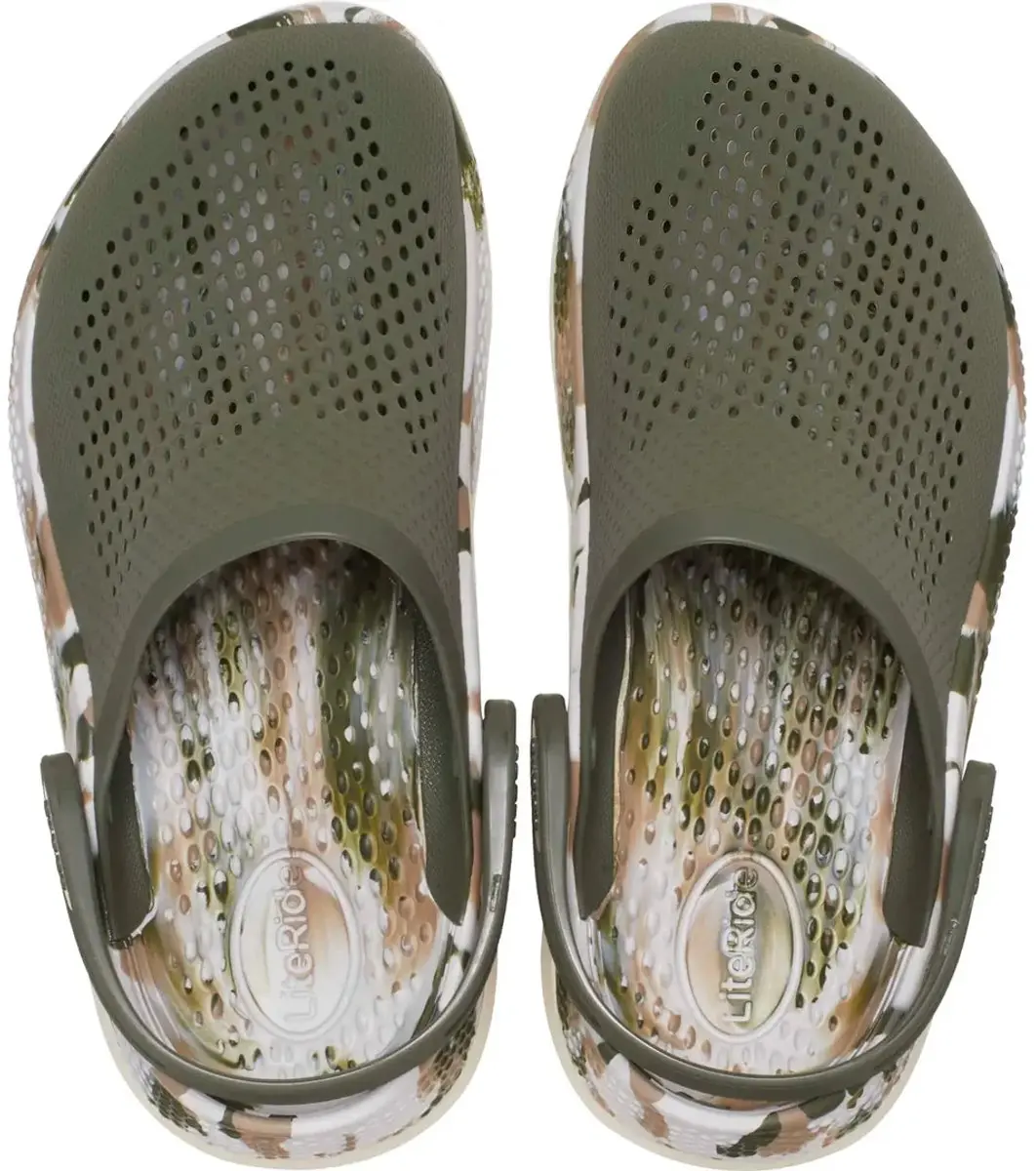 Crocs Literide 360 Marbled Clog Legergroen Maat 32/33 US J1