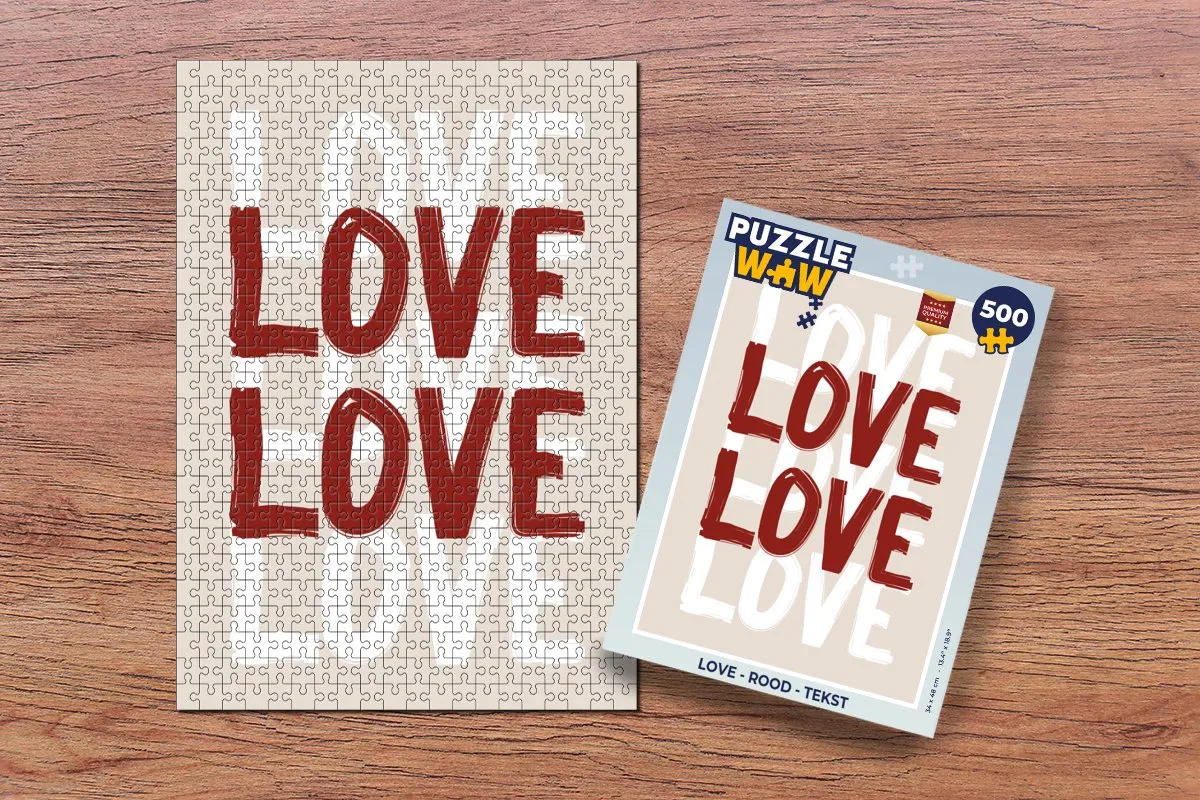 PuzzleWow Love Rood Legpuzzel 500 Stuks - 8721169398136