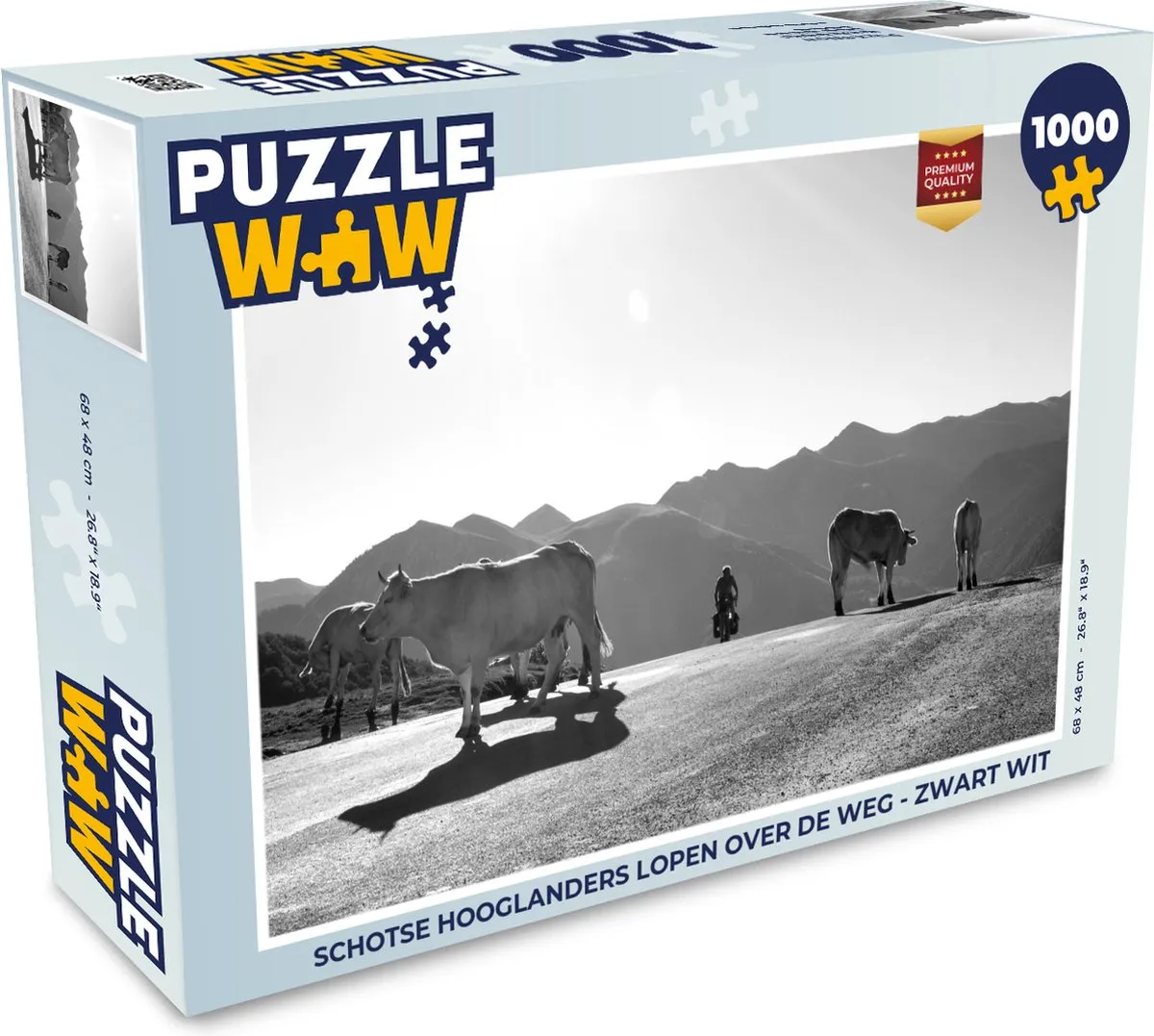 PuzzleWow Schotse Hooglander Legpuzzel 1000 Stuks - Multicolor