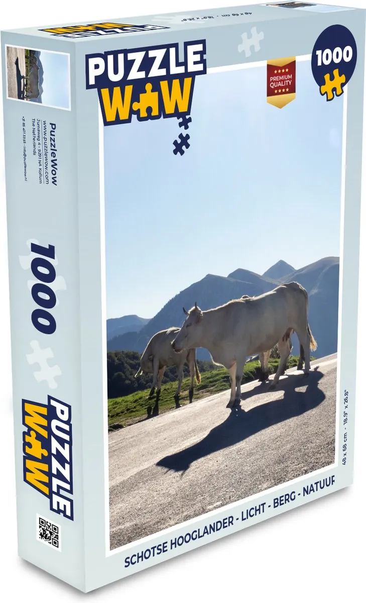 PuzzleWow Schotse Hooglander Legpuzzel 1000 Stuks