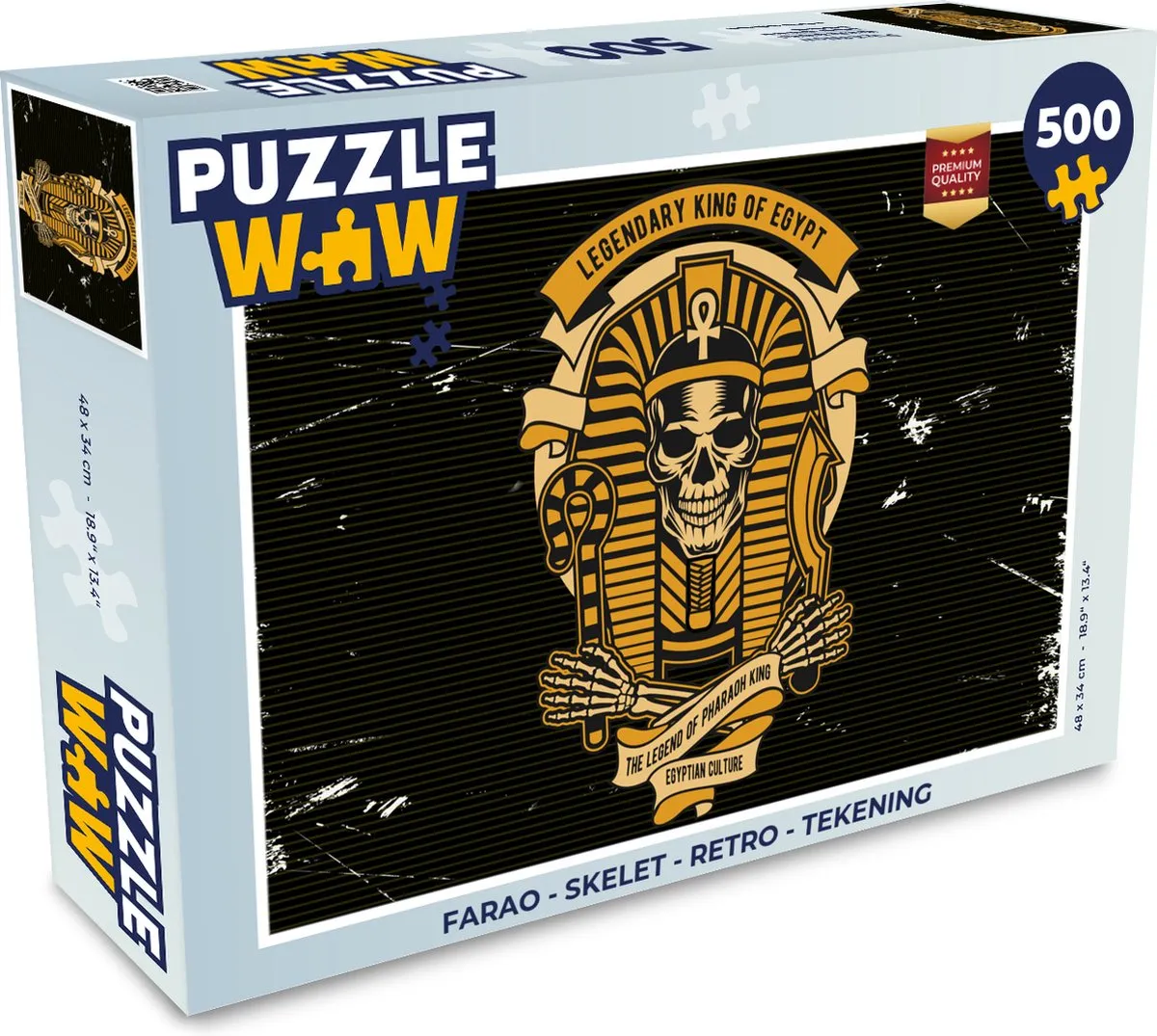 PuzzleWow Farao Skelet Legpuzzel 500 Stuks