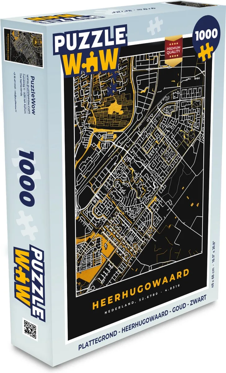 PuzzleWow Plattegrond Heerhugowaard Legpuzzel 1000 Stuks
