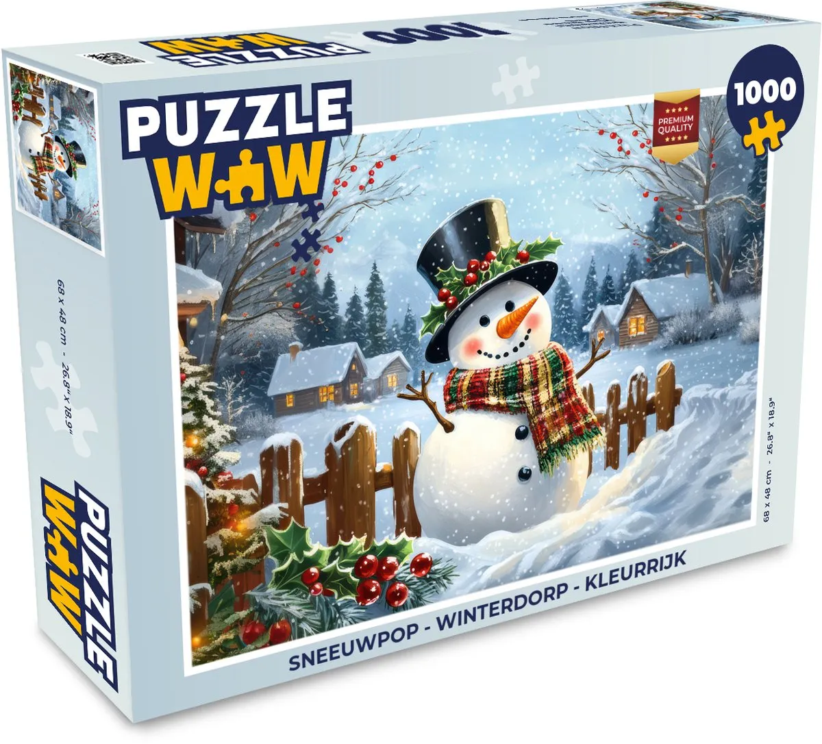 PuzzleWow Sneeuwpop Winterdorp Puzzel