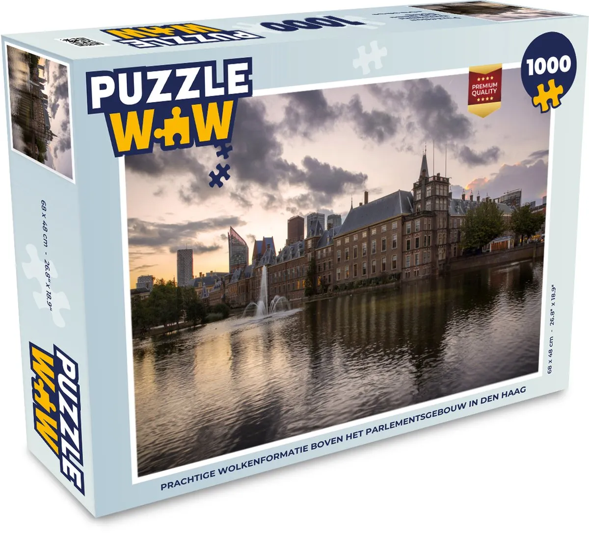 PuzzleWow Den Haag Binnenhof Wolken Legpuzzel 1000 Stuks - Multicolor