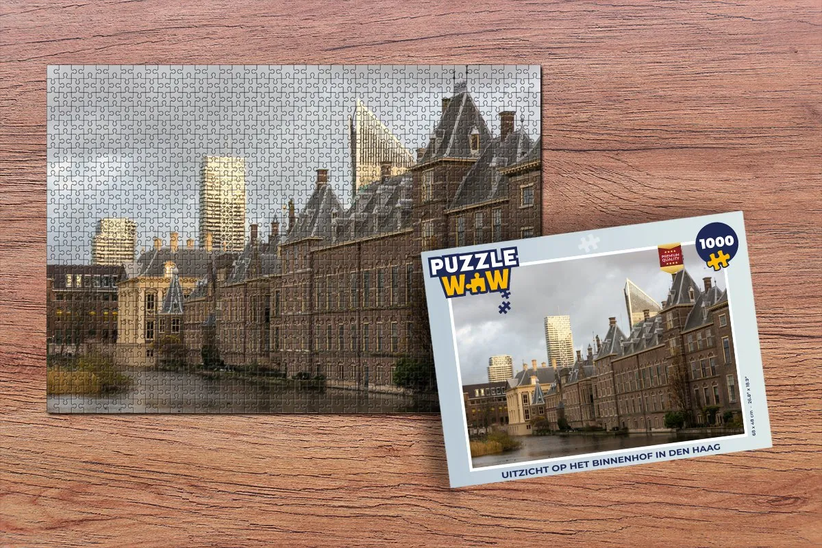PuzzleWow Den Haag Binnenhof Wolken Legpuzzel 1000 Stuks - Multicolor