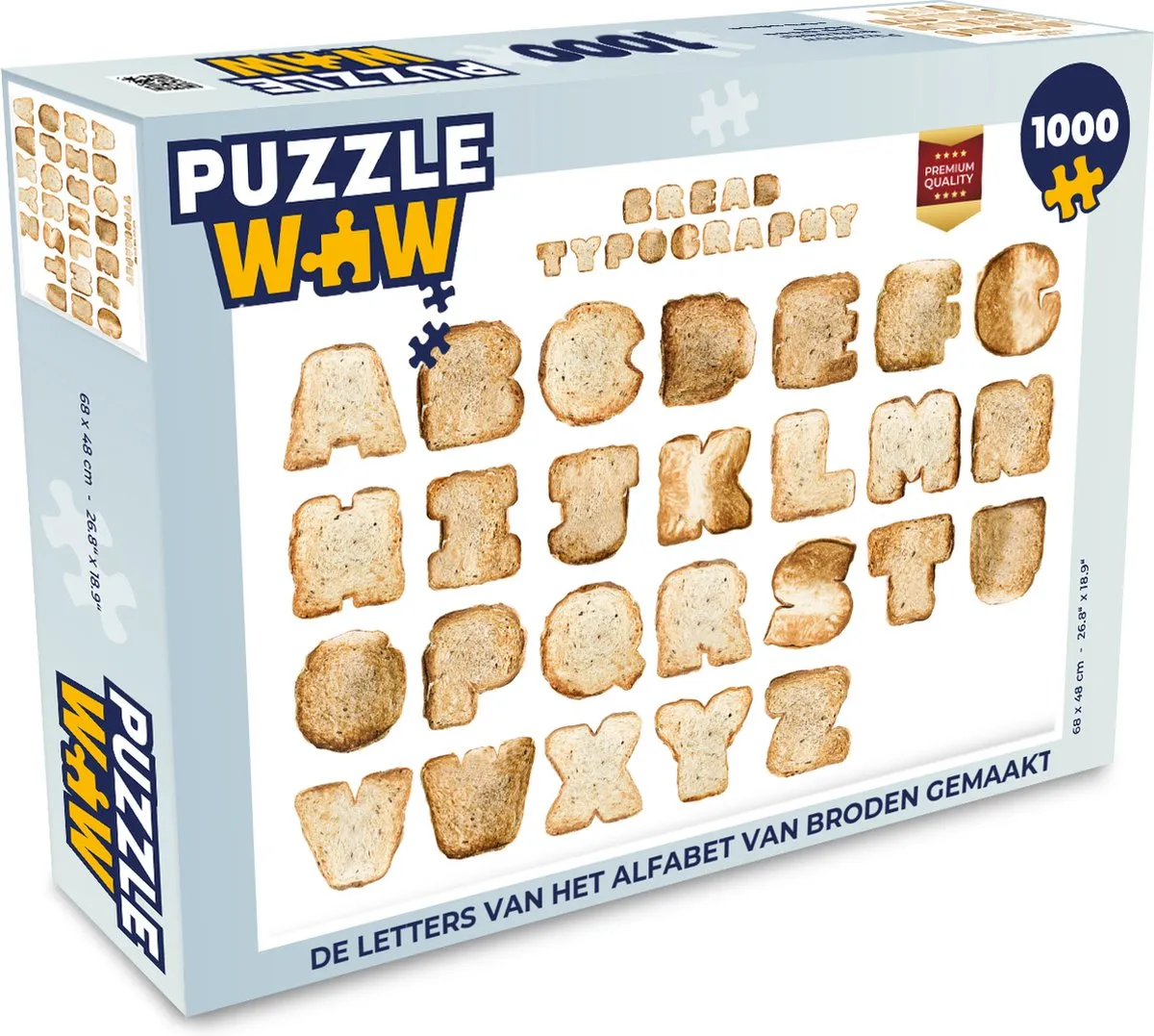 PuzzleWow Broodalfabet Legpuzzel 1000 Stuks
