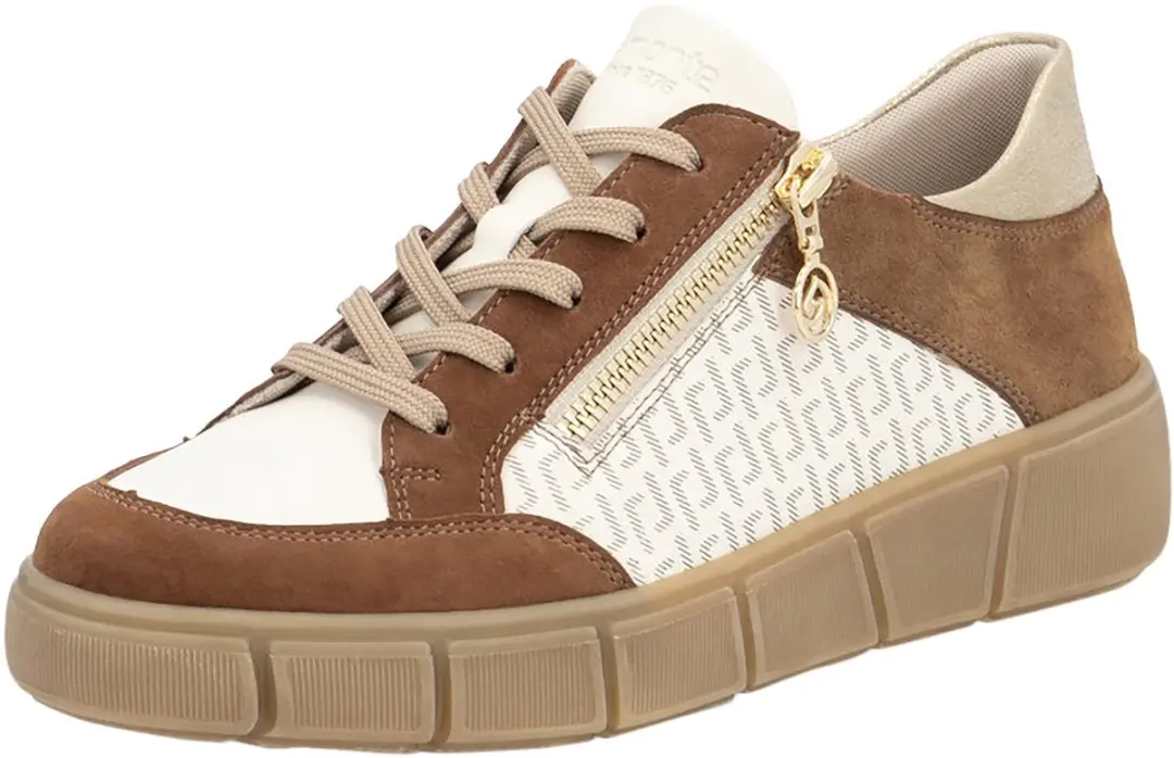 Lage sneakers van Microstretch-leer
