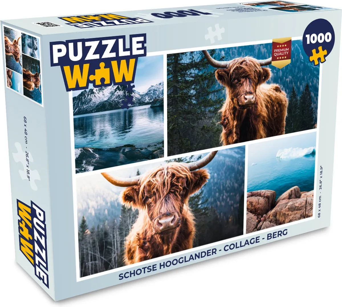PuzzleWow Schotse Hooglander Legpuzzel 1000 Stuks - Multicolor