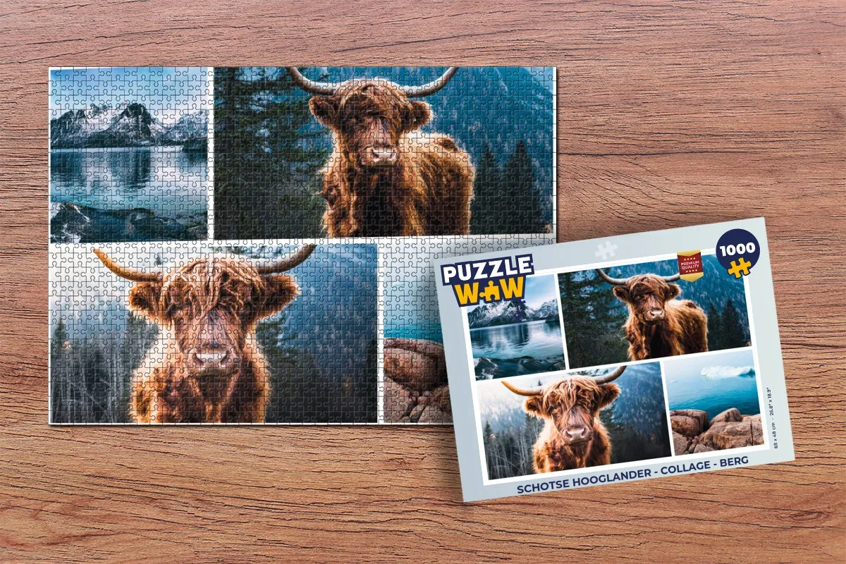 PuzzleWow Schotse Hooglander Legpuzzel 1000 Stuks - Multicolor