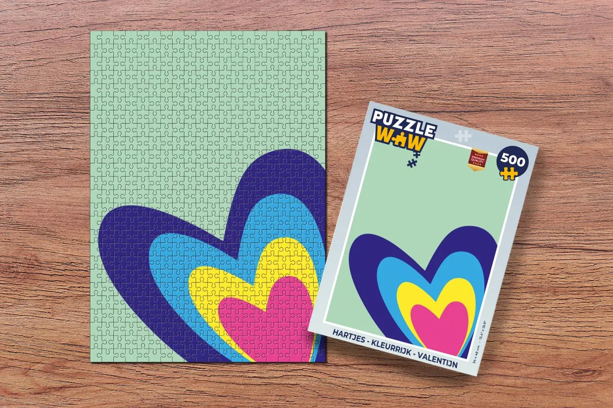 PuzzleWow Hartjes Legpuzzel 500 Stuks - Kleurrijk