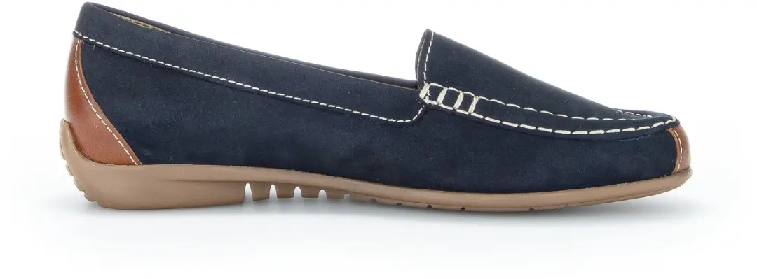 Gabor art. 84.260 16 instapper blauw cognac leer nubuck dames
