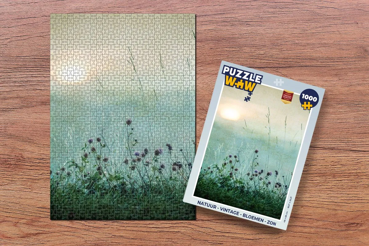 PuzzleWow Natuur Vintage Bloemen Zon Legpuzzel 1000 Stuks - Multicolor