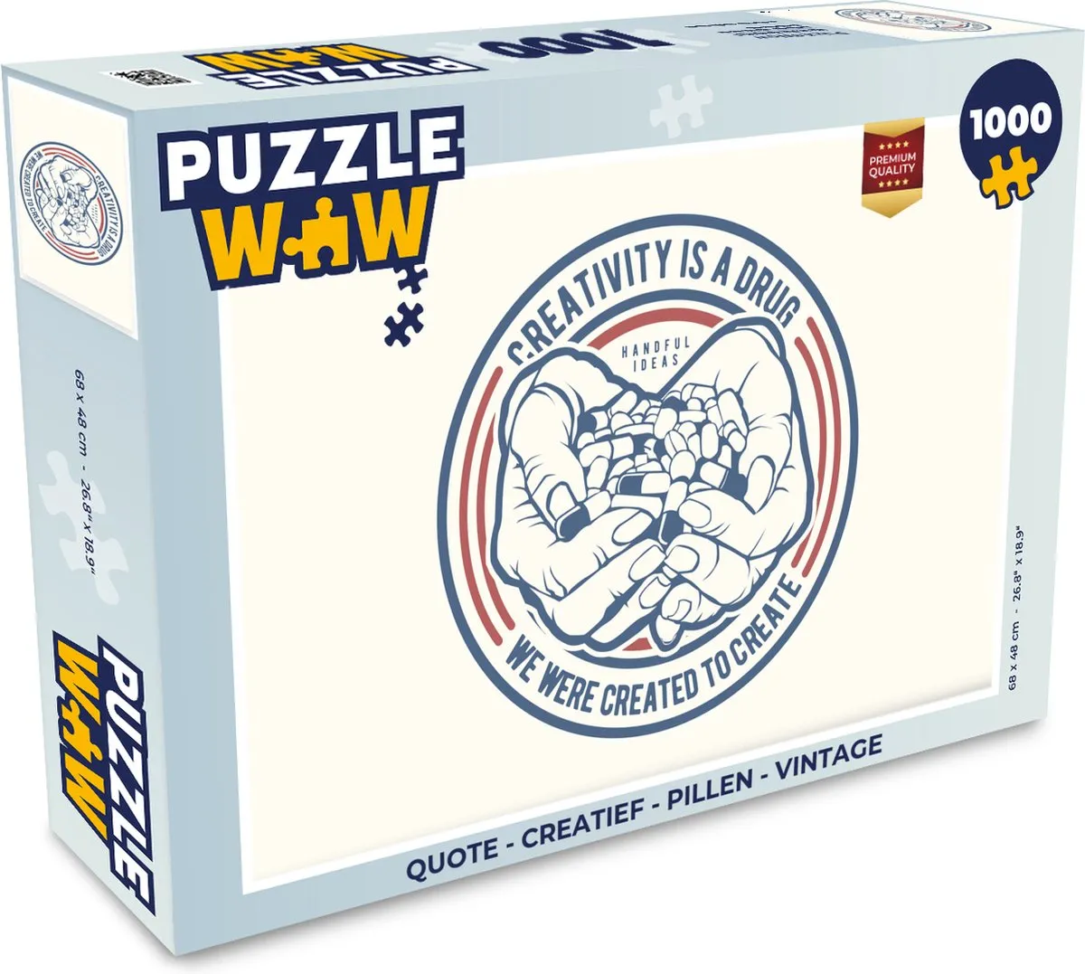PuzzleWow Quote Vintage Legpuzzel 1000 Stuks - Multicolor