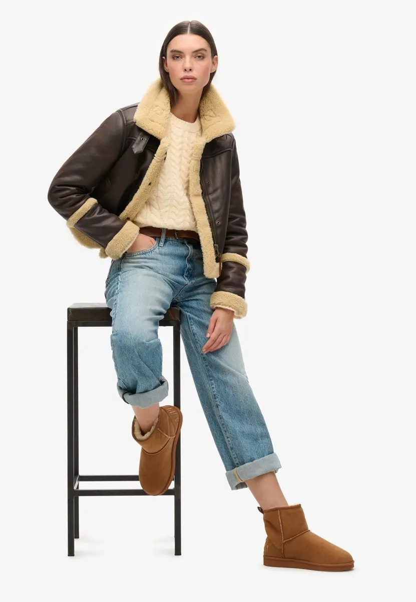 Superdry Suede Sherpa Enkellaarsjes WF210078A - Tan - afbeelding 6 van 6