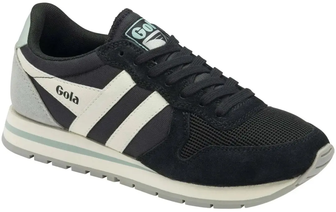 Gola Daytona Vrouwen Sneakers - Zwart/Gebroken wit/Blauw - afbeelding 2 van 6