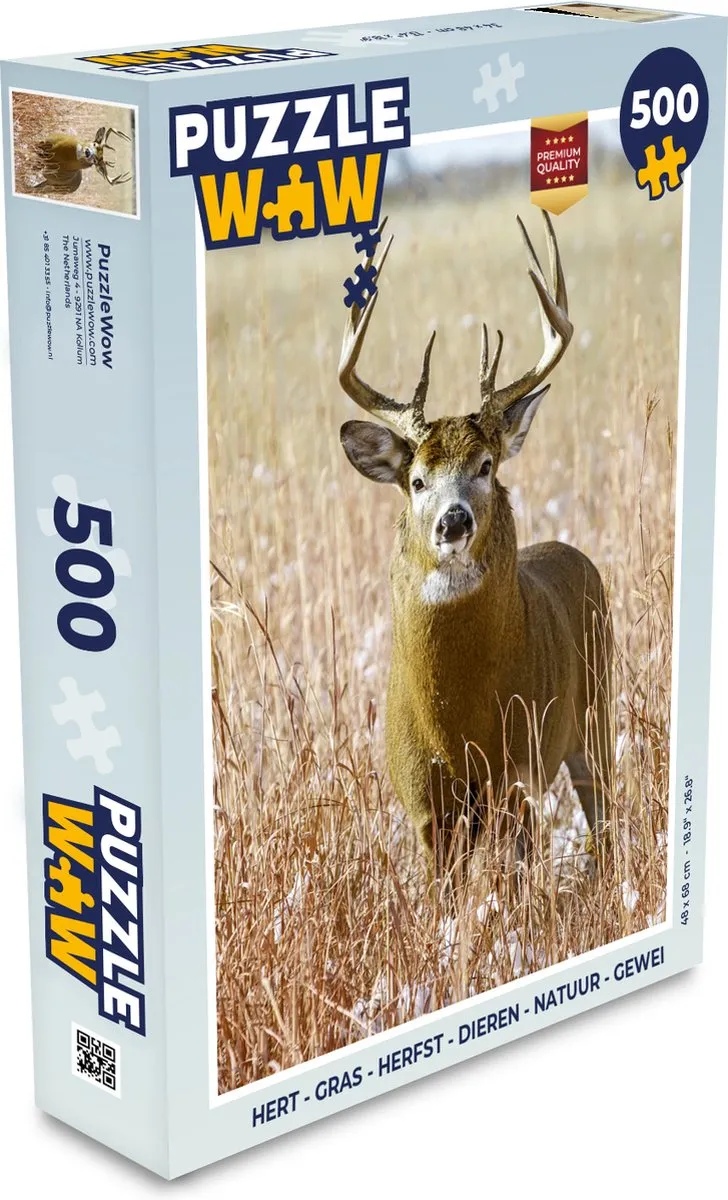 PuzzleWow Hert Gras Herfst Legpuzzel 500 Stuks - Multicolor
