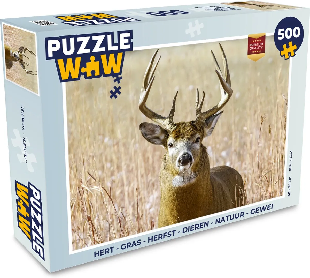 PuzzleWow Hert Gras Herfst Legpuzzel 500 Stuks