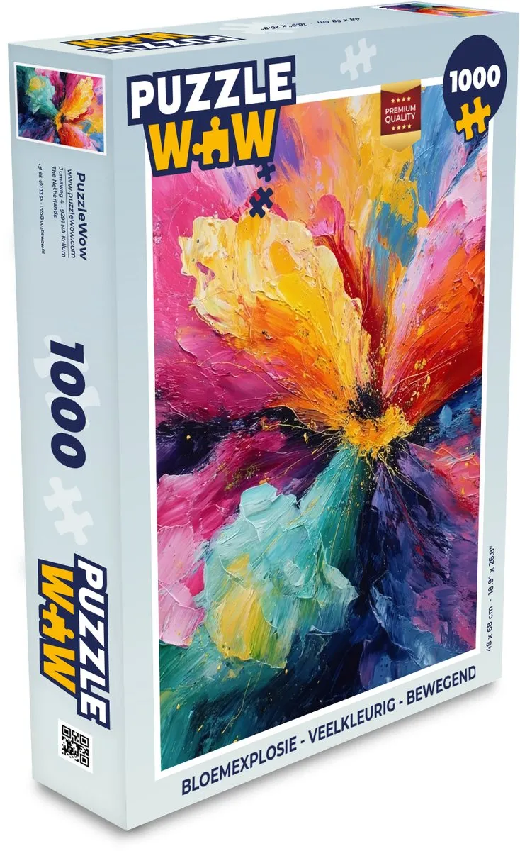 PuzzleWow Bloemexplosie Bewegende Legpuzzel 1000 Stuks - Veelkleurig