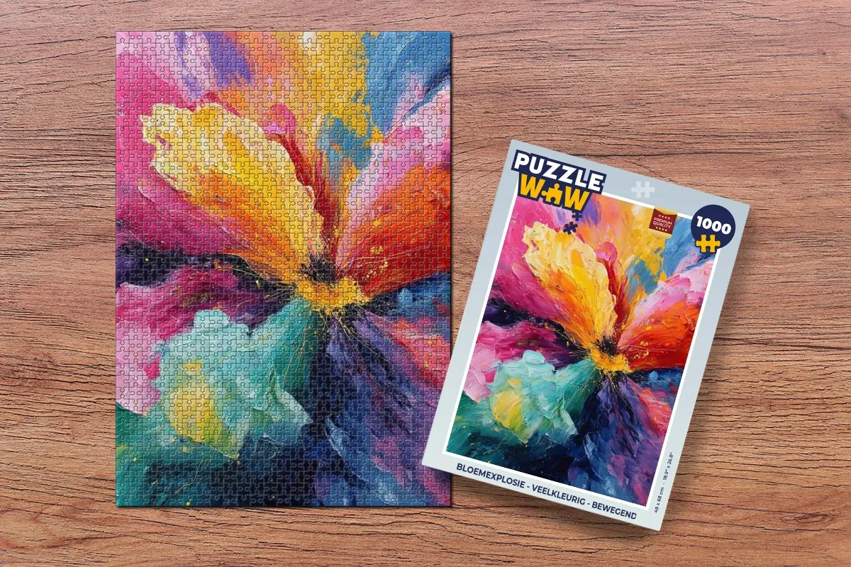 PuzzleWow Bloemexplosie Bewegende Legpuzzel 1000 Stuks - Veelkleurig