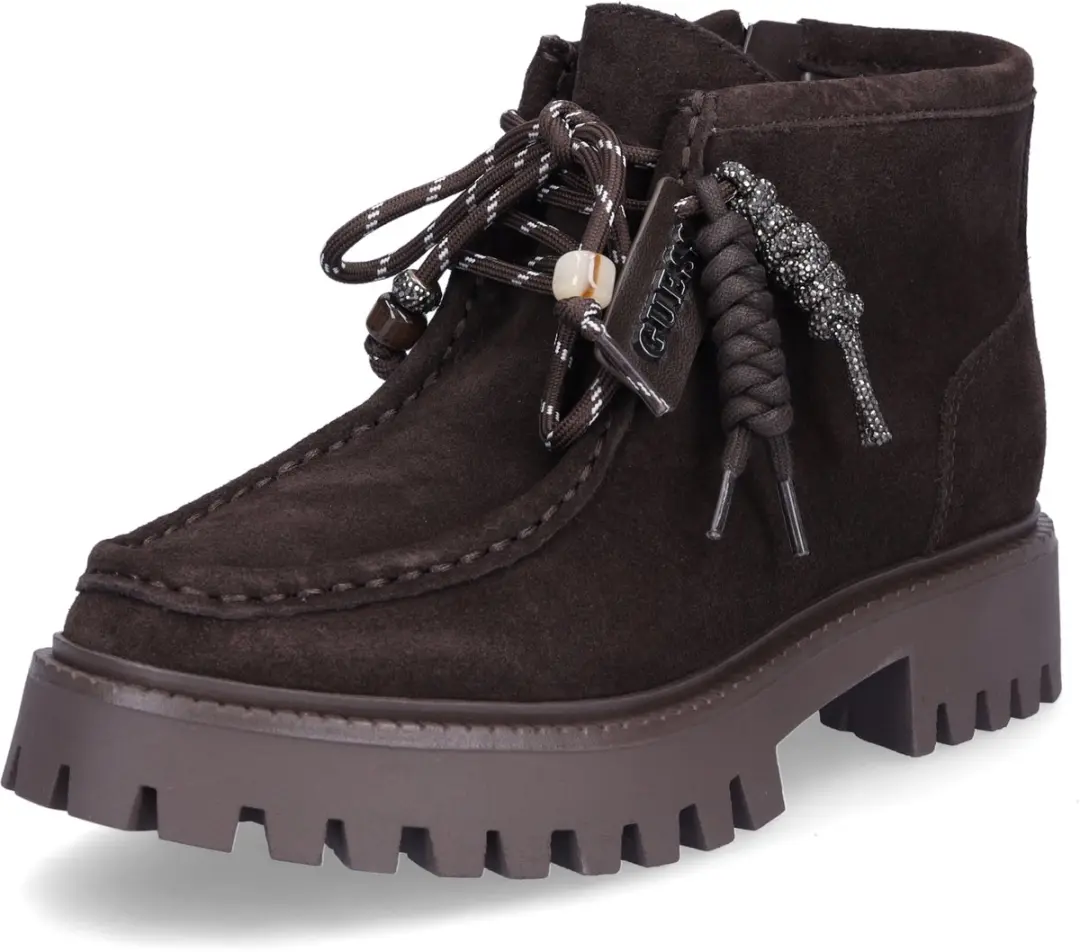 Guess dameslaarzen met veters Fardina bruin