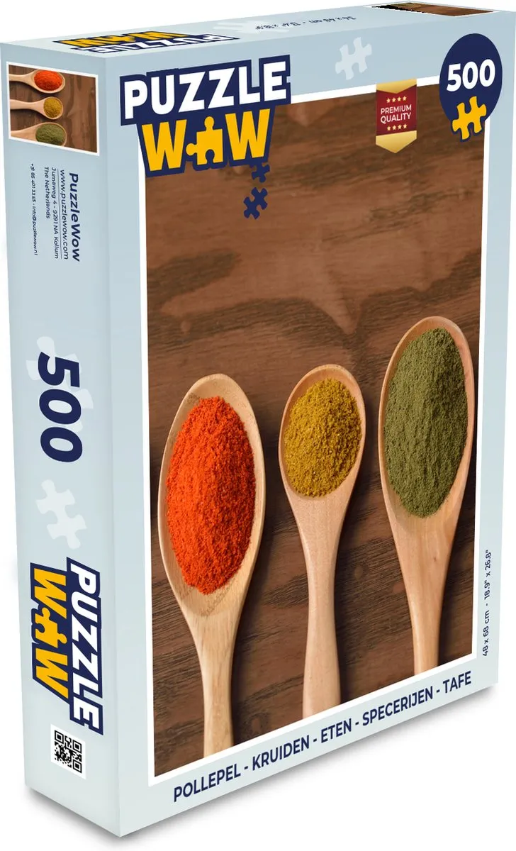 PuzzleWow Pollepel Kruiden Tafel Legpuzzel 500 Stuks - Multicolor