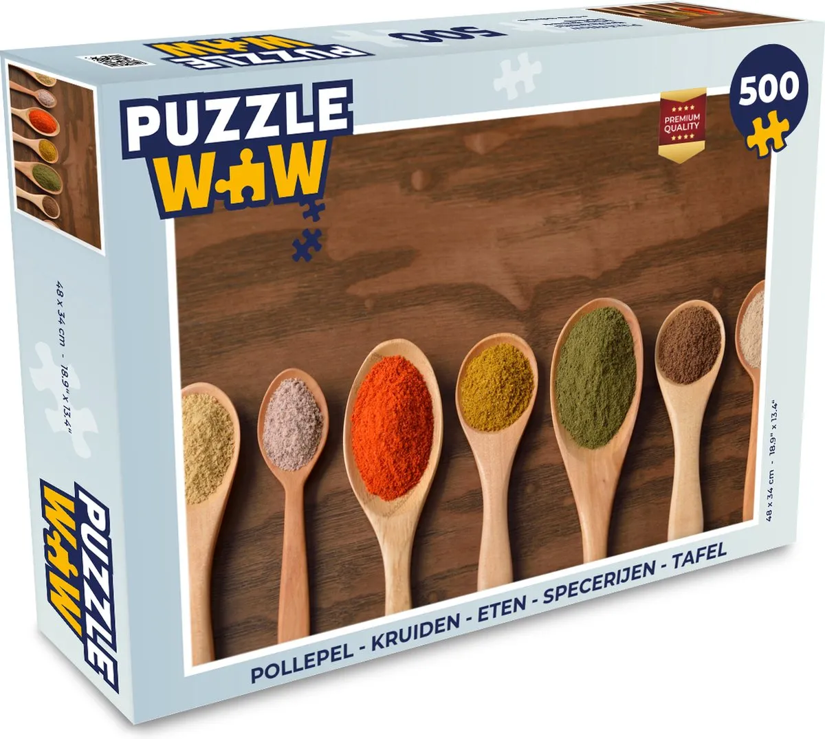 PuzzleWow Pollepel Kruiden Tafel Legpuzzel 500 Stuks - Multicolor
