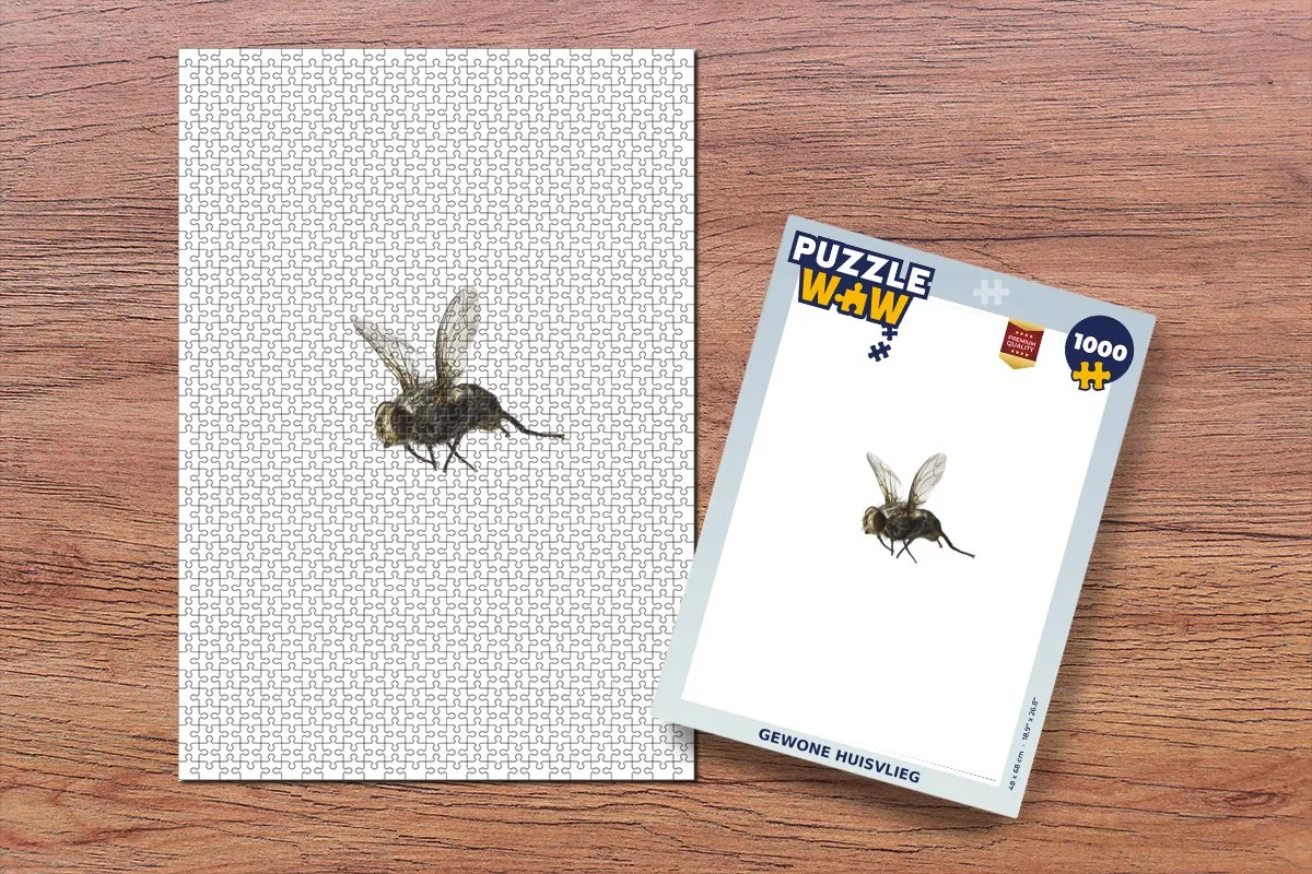 PuzzleWow Legpuzzel Gewone Huisvlieg 1000 Stuks - Multicolor
