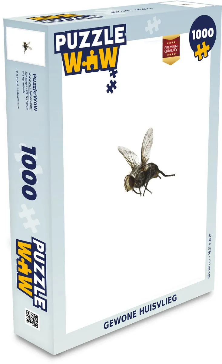 PuzzleWow Legpuzzel Gewone Huisvlieg 1000 Stuks