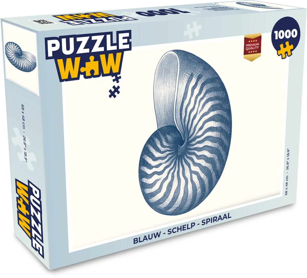 PuzzleWow Blauw Schelp Spiraal Legpuzzel 1000 Stuks