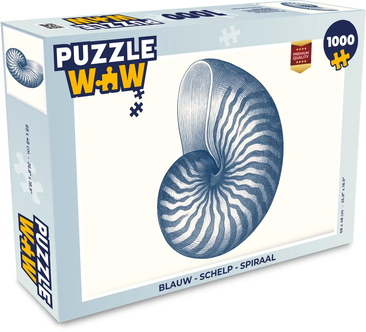 PuzzleWow Blauw Schelp Spiraal Legpuzzel 1000 Stuks