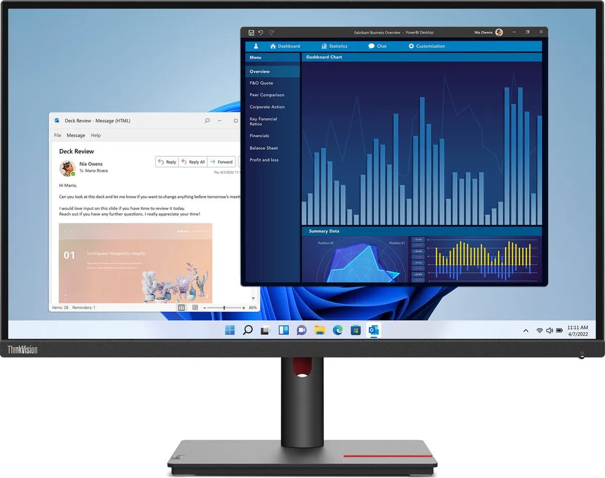 Lenovo T27P-30 Monitor 27" - USB-C & HDMI