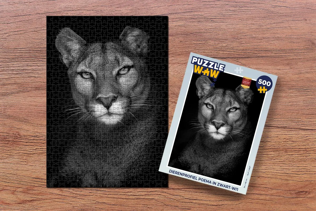 PuzzleWow Dierenprofiel Poema Legpuzzel 500 Stuks - Multicolor