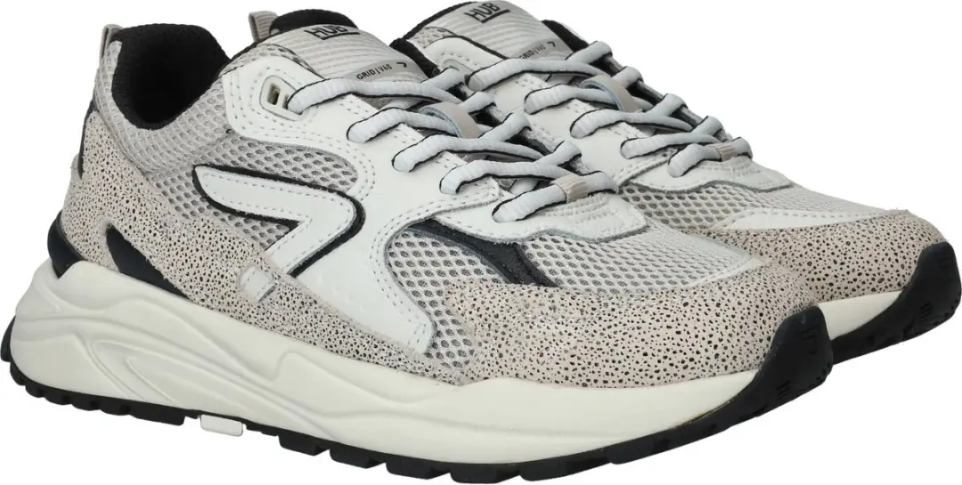 Hub Grid S48 Sneakers Dames - Wit/Grijs/Zwart - afbeelding 3 van 6