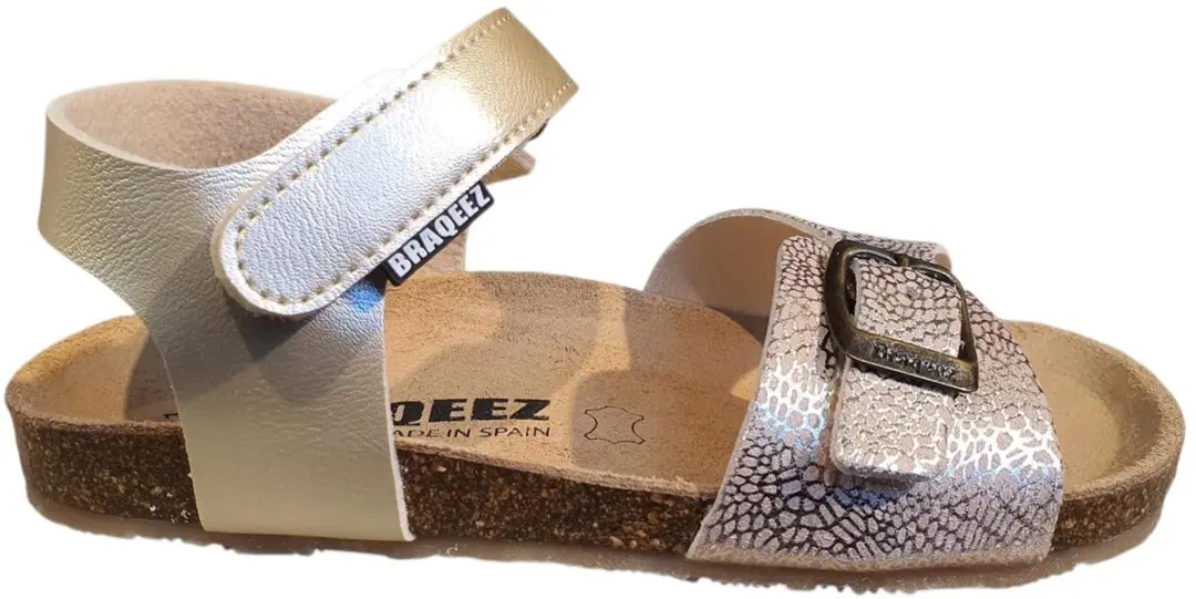 Braqeez 426412-794 Platte Sandalen - Meisjes - 33 - Beige