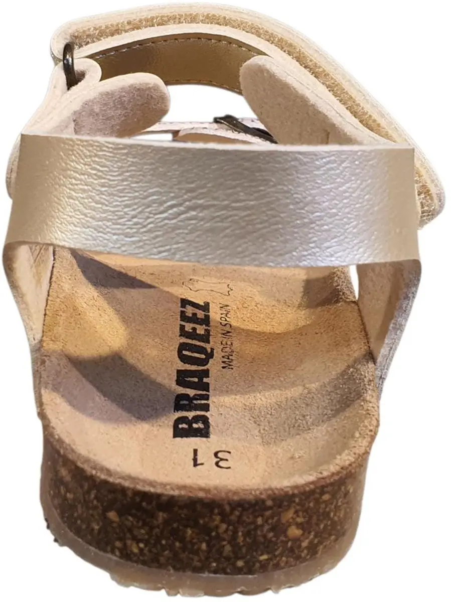 Braqeez 426412-794 Platte Sandalen - Meisjes - 33 - Beige