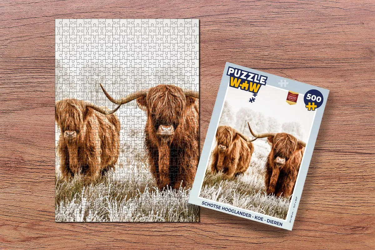 PuzzleWow Schotse Hooglander Legpuzzel 500 Stuks - Multicolor