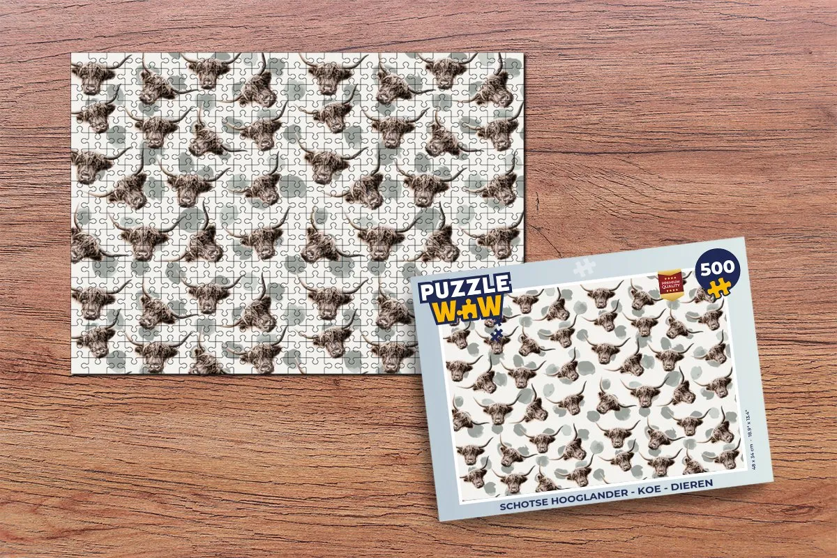 PuzzleWow Schotse Hooglander Legpuzzel 500 Stuks - Multicolor