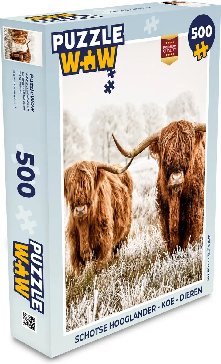 PuzzleWow Schotse Hooglander Legpuzzel 500 Stuks