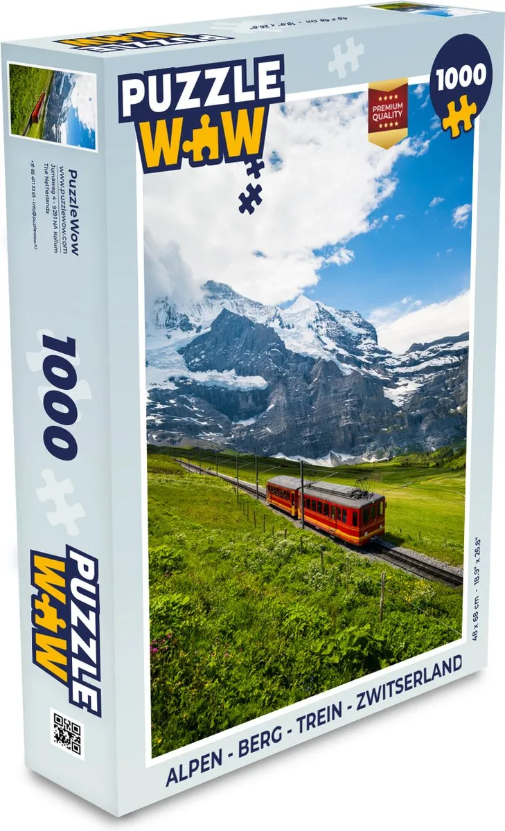 PuzzleWow Alpen Trein Zwitserland Legpuzzel 1000 Stuks