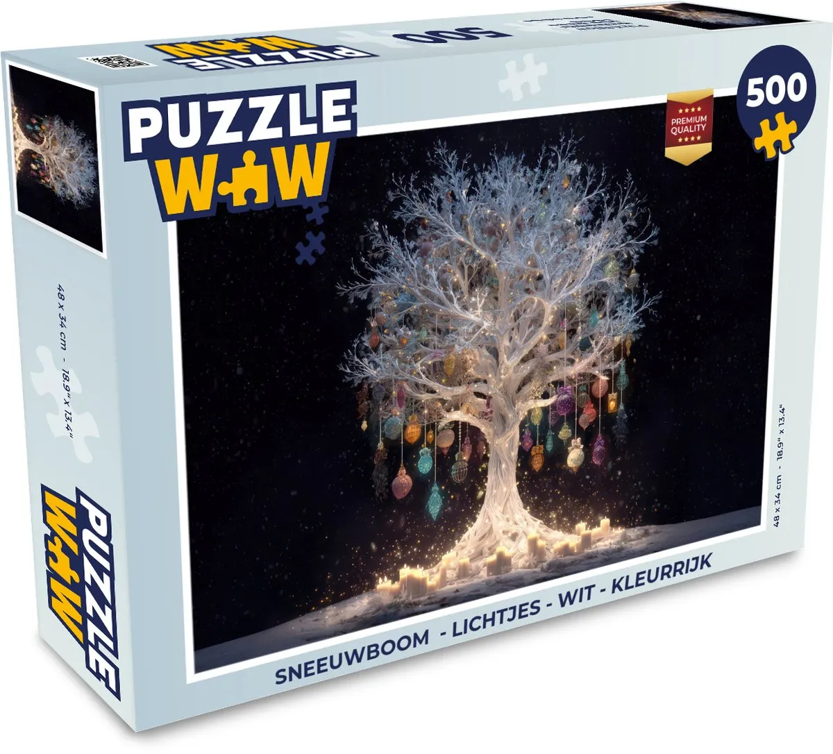 PuzzleWow Sneeuwboom Puzzel 1000 Stuks - Wit/Kleurrijk