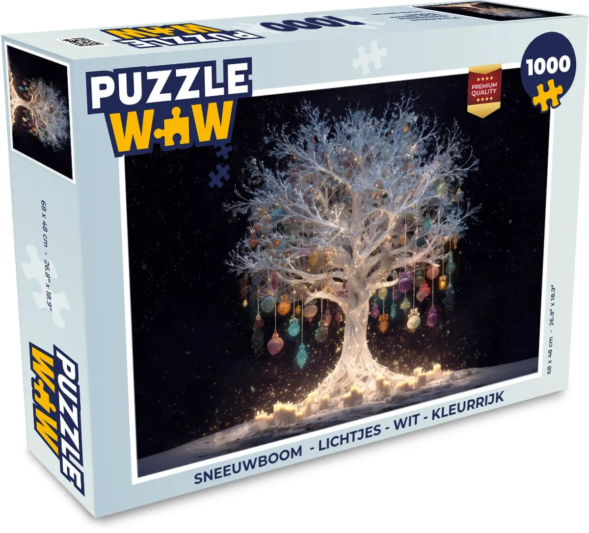 PuzzleWow Sneeuwboom Puzzel 1000 Stuks - Wit/Kleurrijk