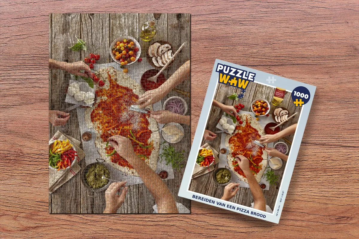 PuzzleWow Pizza Bereiden Legpuzzel 1000 Stuks - Multicolor