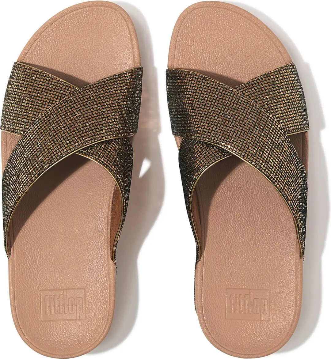 FitFlop Lulu Cross Slide Slippers - Goud - Maat 40